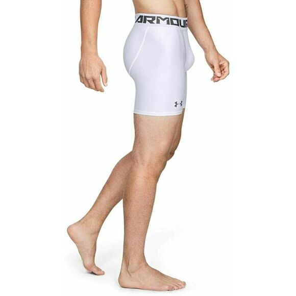Under Armour 1289566 100 Men's Sz XXL White HeatGear Mid Compression Shorts - Picture 3 of 4